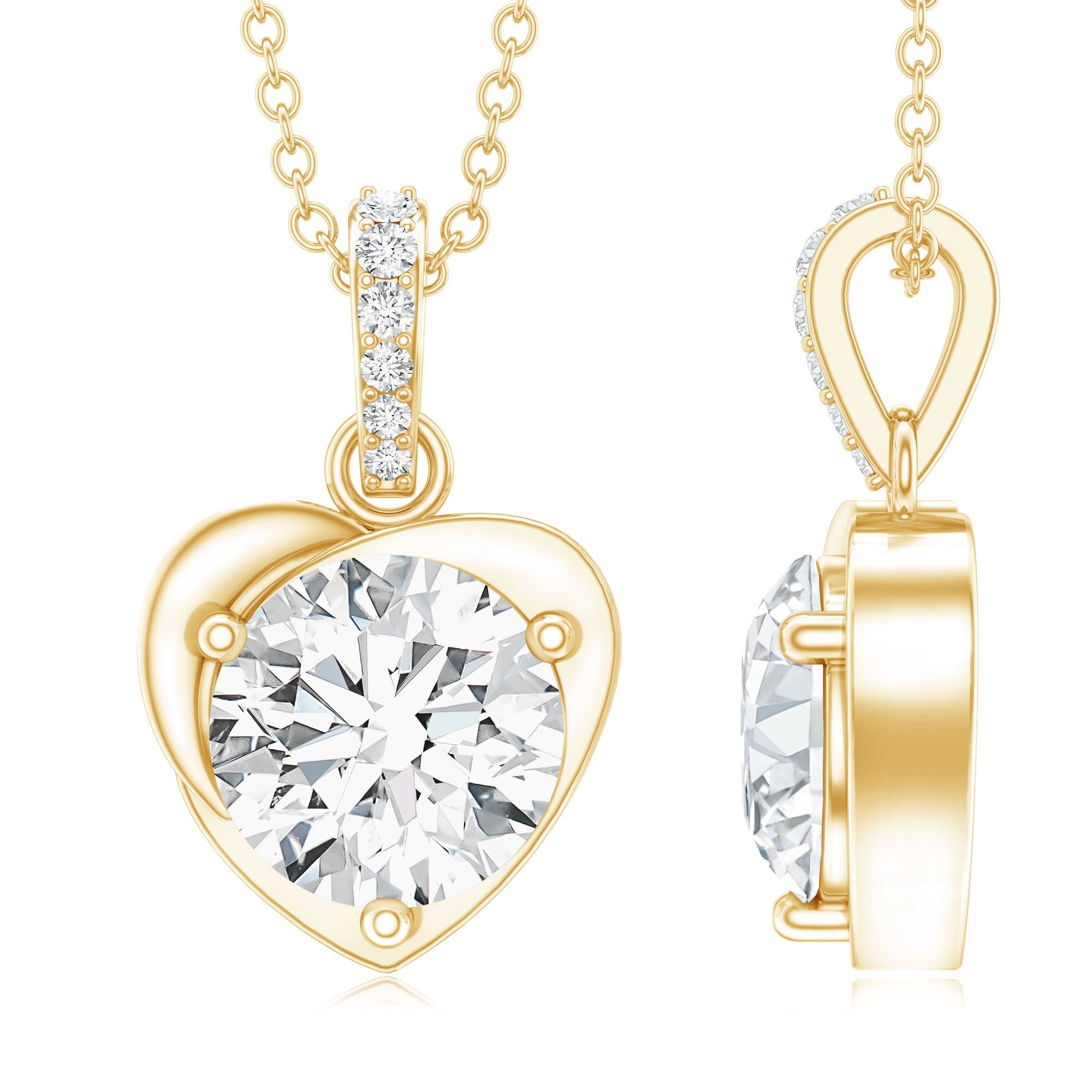 2 Carat Lab Grown Diamond Solitaire Heart Locket for Women