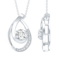 6 MM Round Lab Grown Diamond Teardrop Necklace for Women