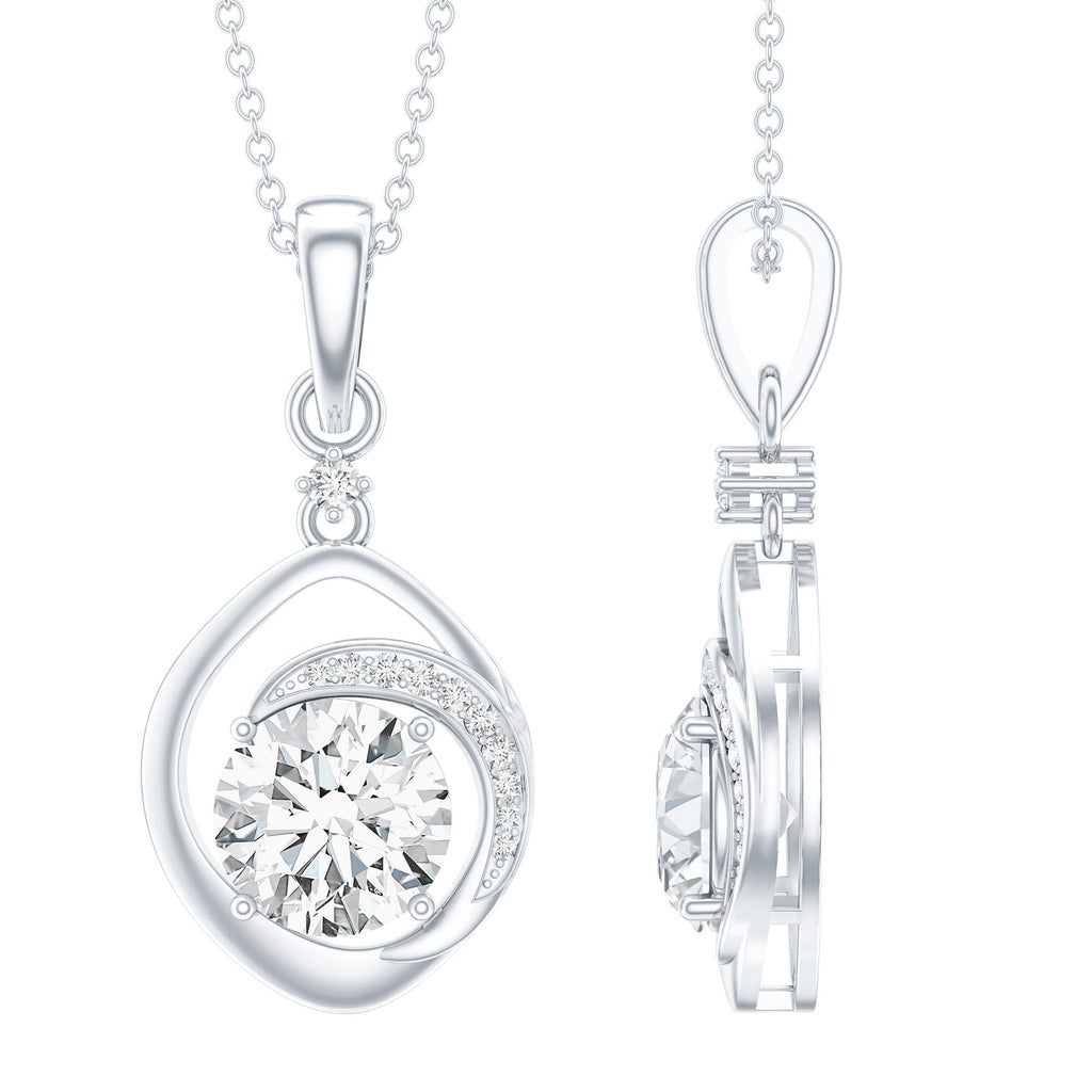 Lab Grown Diamond 2 Carat Solitaire Necklace
