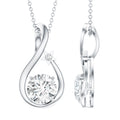 8 MM Round Solitaire Lab Grown Diamond Teardrop Necklace