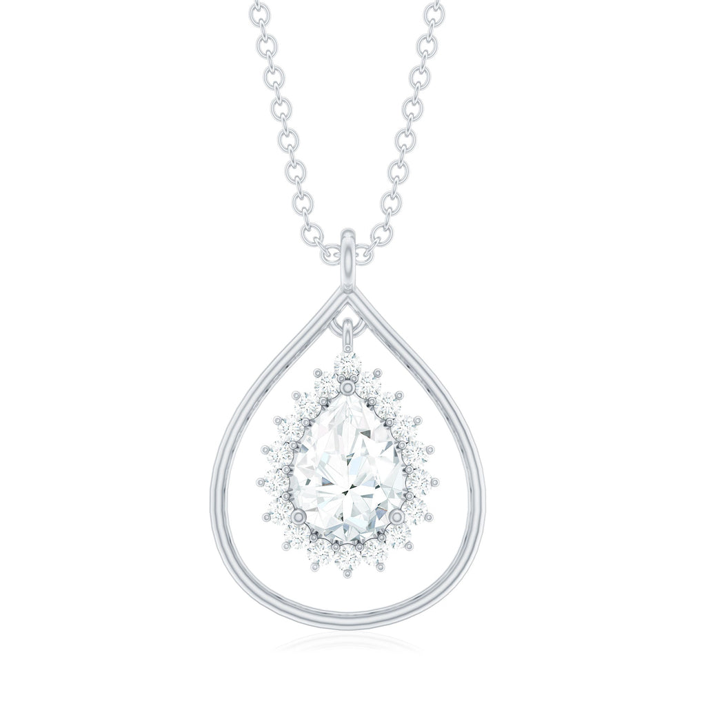 Pear Shape Lab Grown Diamond Teardrop Pendant Necklace