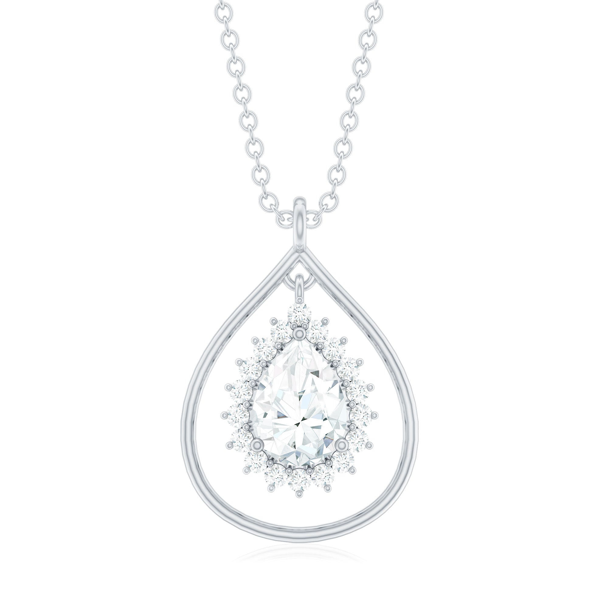 Pear Shape Lab Grown Diamond Teardrop Pendant Necklace