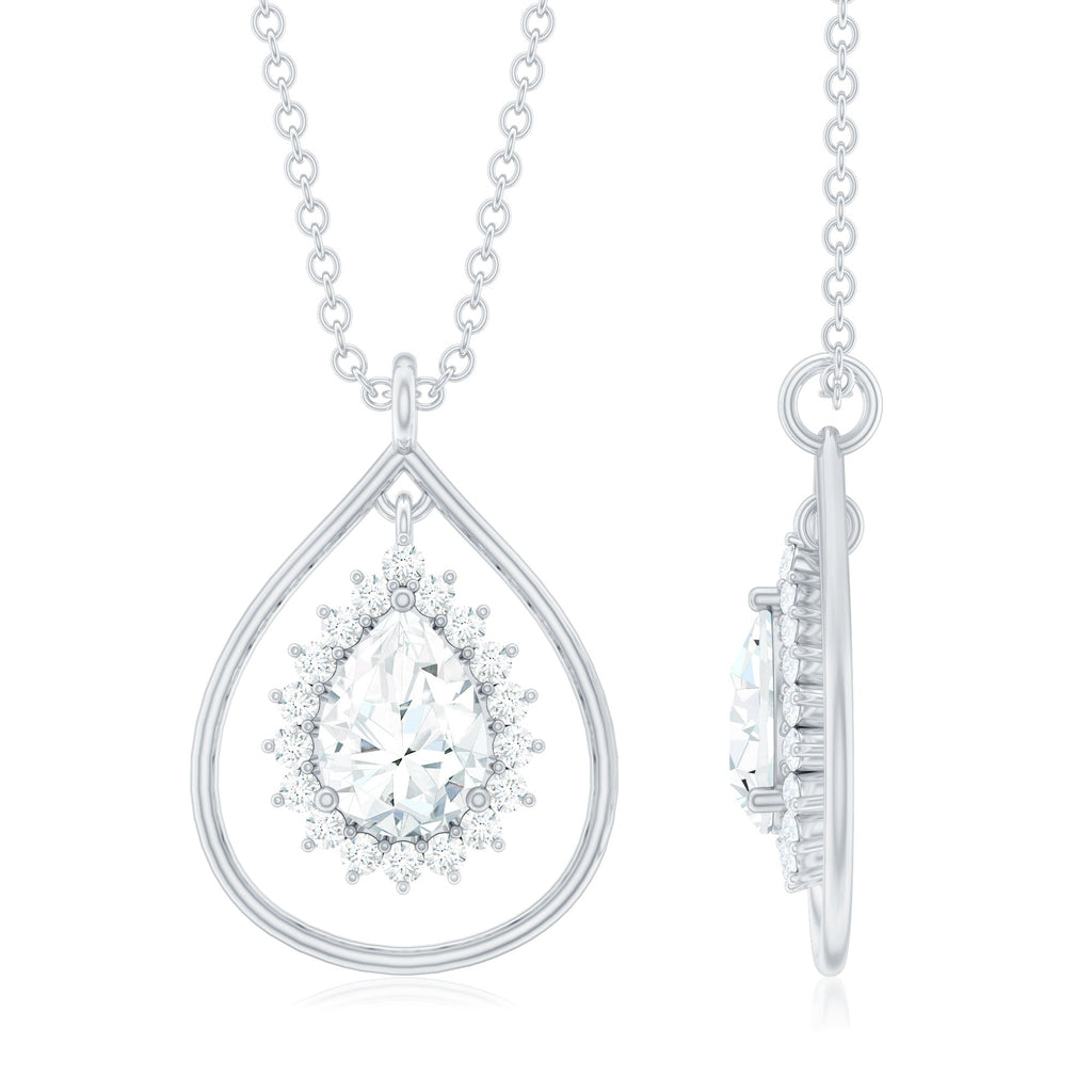 Pear Shape Lab Grown Diamond Teardrop Pendant Necklace