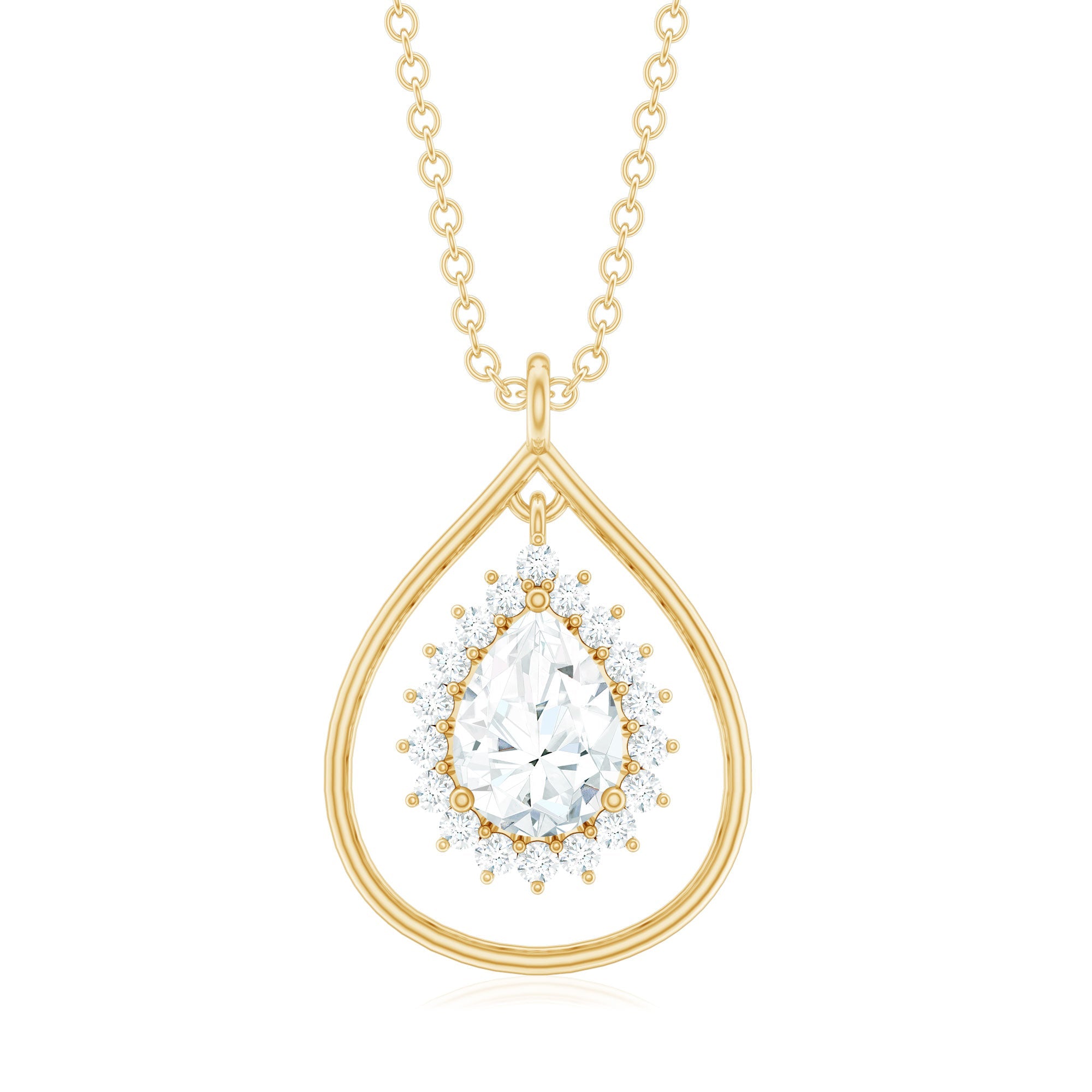 Pear Shape Lab Grown Diamond Teardrop Pendant Necklace