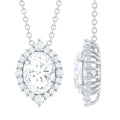 Certified 6X8 MM Oval Moissanite Cocktail Pendant Necklace