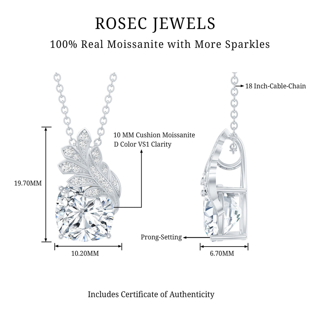 Nature Inspired 5.6 Carat Moissanite Designer Necklace for Wedding