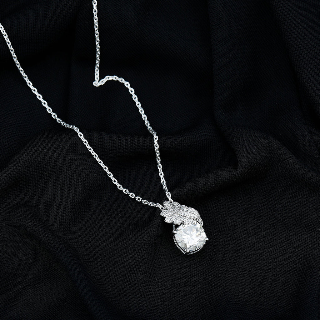 Nature Inspired 5.6 Carat Moissanite Designer Necklace for Wedding