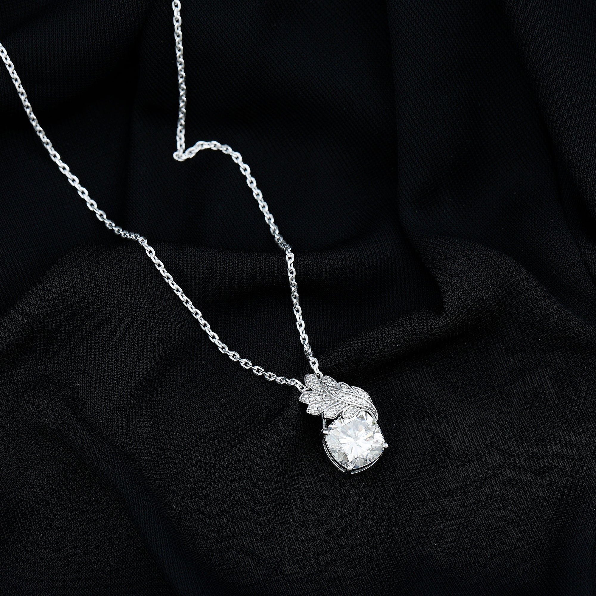 Nature Inspired 5.6 Carat Moissanite Designer Necklace for Wedding