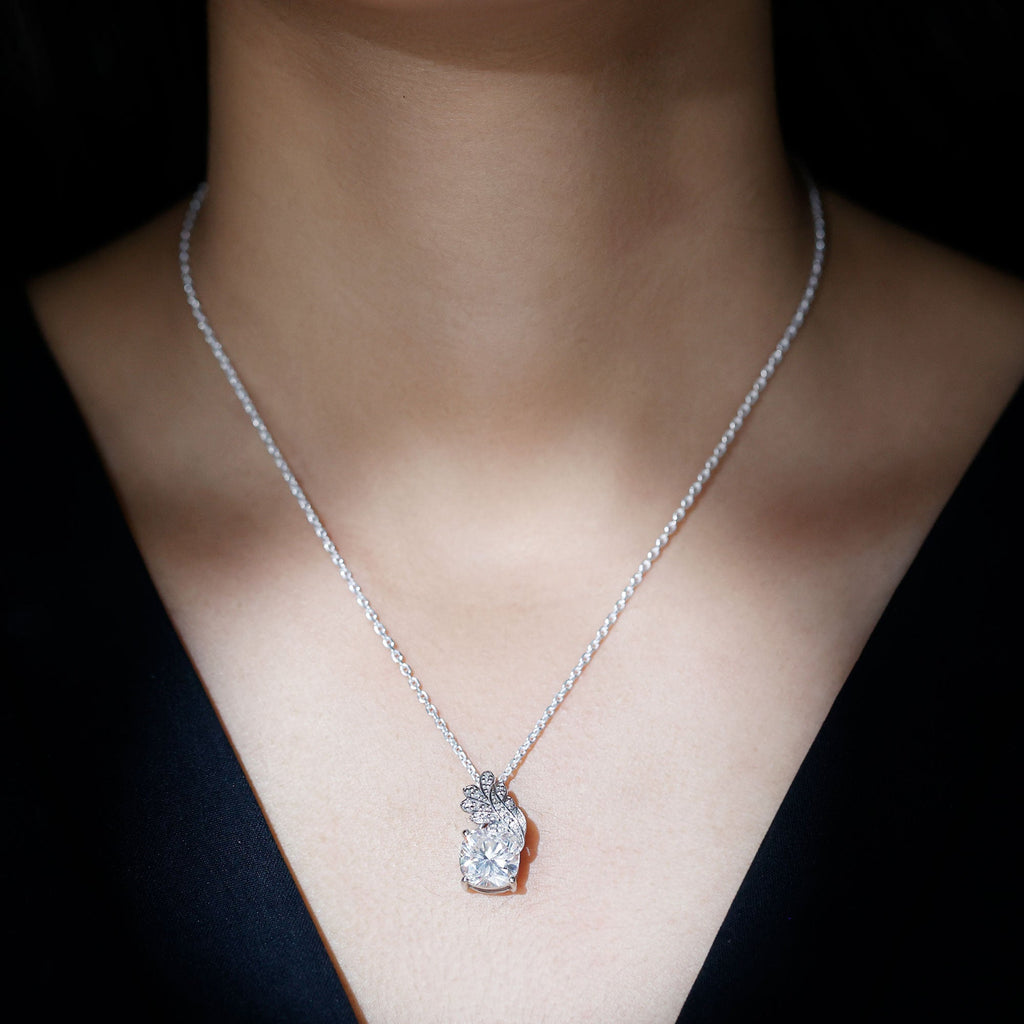 Nature Inspired 5.6 Carat Moissanite Designer Necklace for Wedding