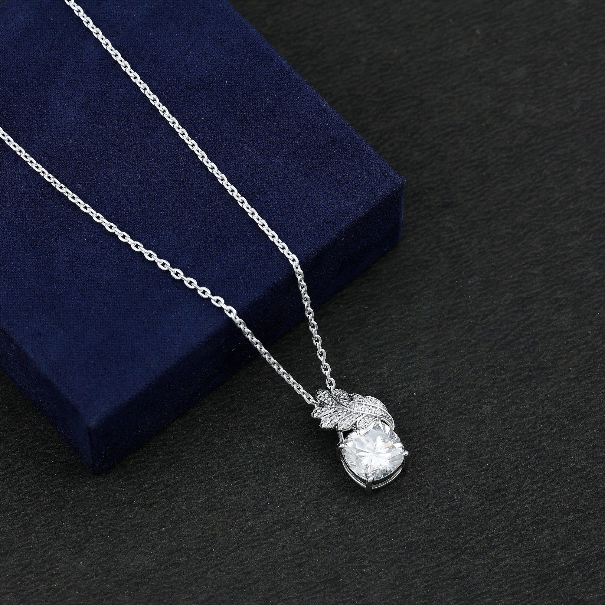 Nature Inspired 5.6 Carat Moissanite Designer Necklace for Wedding