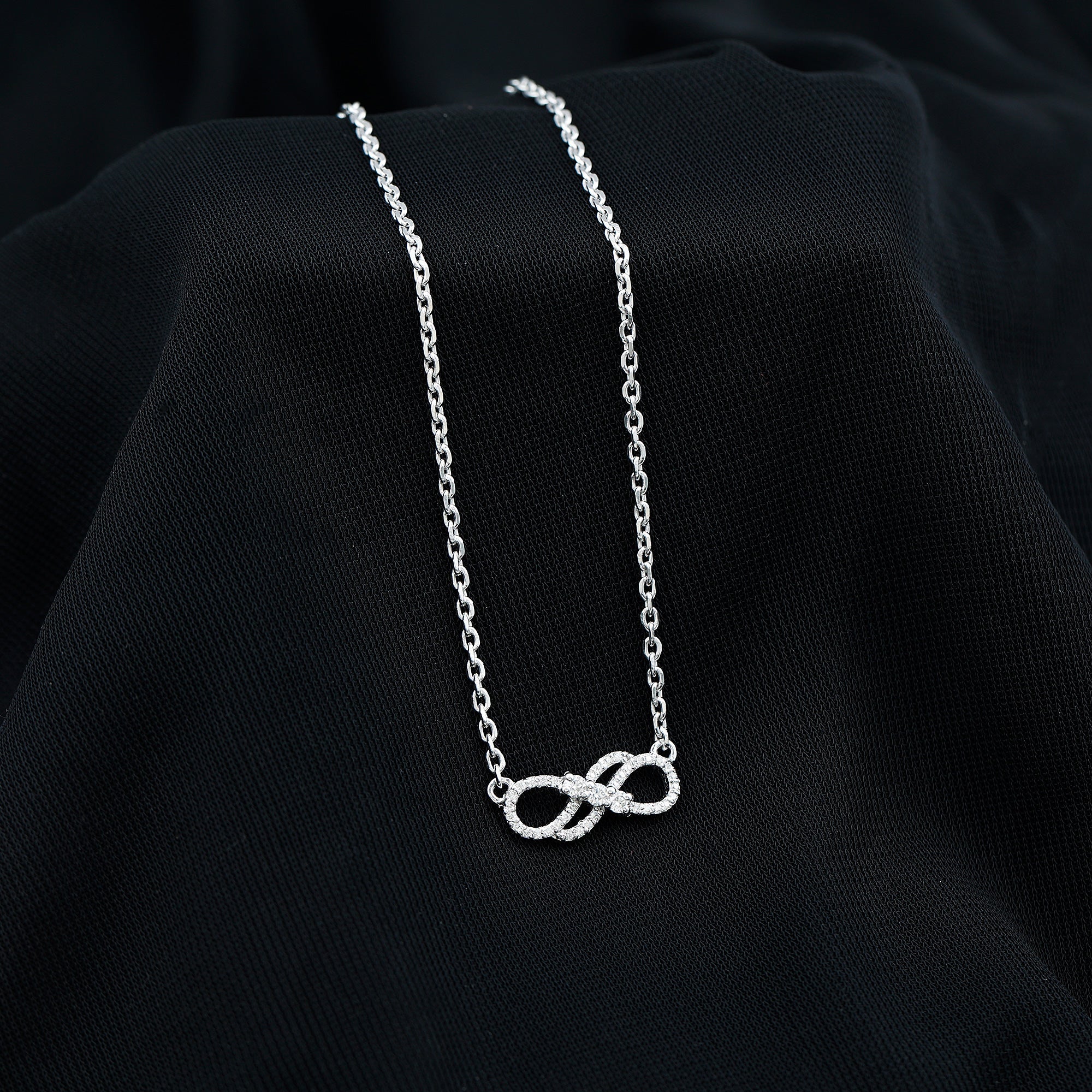 Certified Moissanite Infinity Symbol Necklace for Women