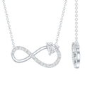 Certified Moissanite Heart Infinity Necklace in Silver