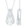 Certified 2 Carat Oval Moissanite Teardrop Pendant for Wedding