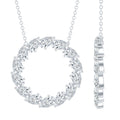Certified Pear Shape 2 Carat Moissanite Circle Necklace with Silver Chain