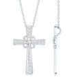 Certified Moissanite Cross Pendant with Silver Chain