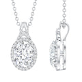 1 Carat Certified Moissanite Oval Pendant with Halo