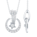 Certified Moissanite Shooting Star Pendant with Silver Chain