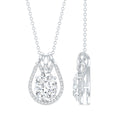 2 Carat Oval Cut Moissanite Drop Necklace For Wedding