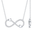 Certified Moissanite Infinity Heart Necklace in 14K Gold Plated Silver