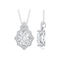 Certified 2 Carat Moissanite Vintage Halo Necklace for Women