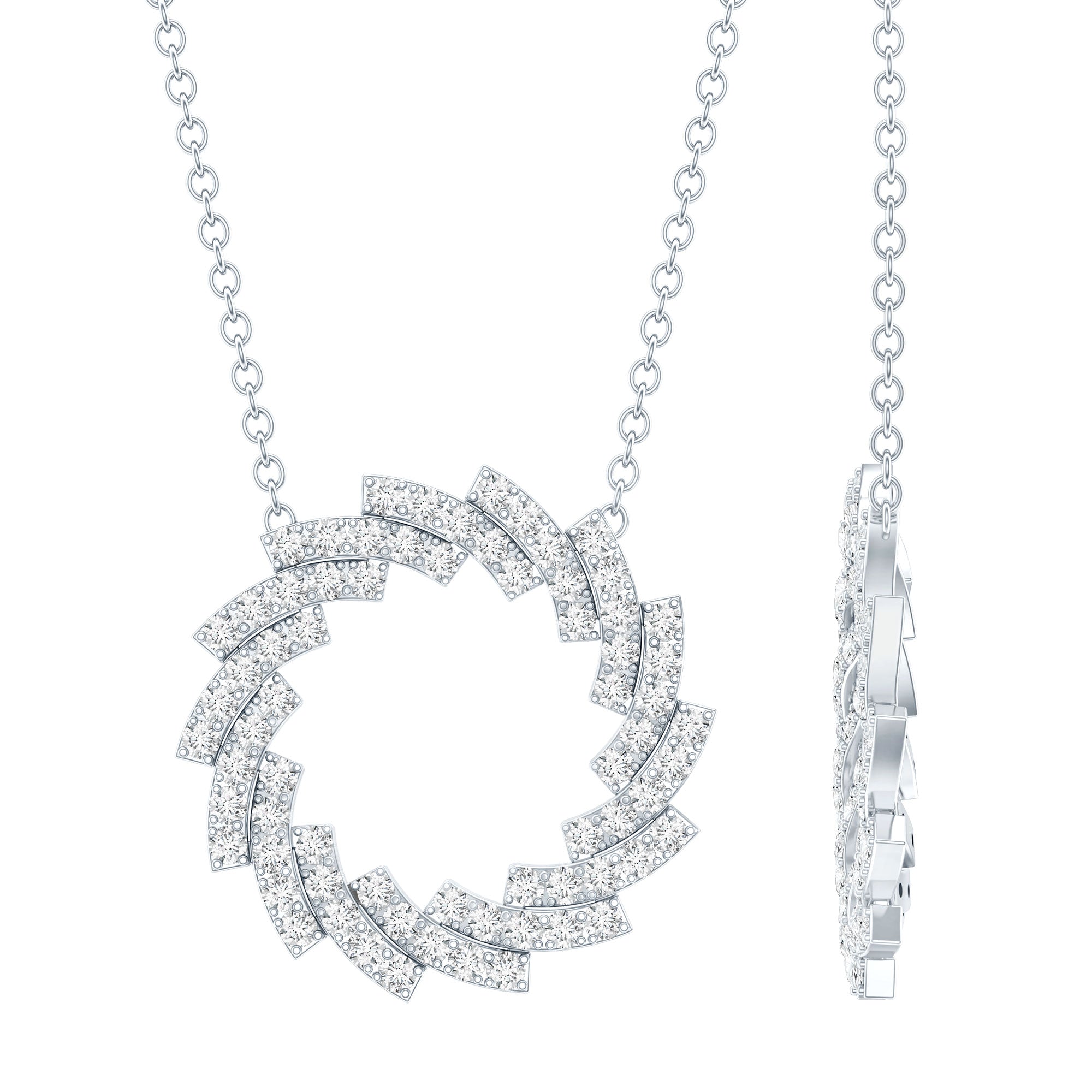 Certified Moissanite Eternity Necklace in Sterling Silver
