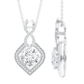 2.62 Carat Moissanite Wedding Necklace for Bride with Silver Chain