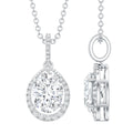 Certified 1.2 Carat Oval Moissanite Bridal Necklace For Wedding in Silver