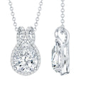 Certified 1.4 Carat Moissanite Teardrop Wedding Necklace with Silver Chain