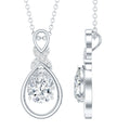 Certified 1.3 Carat Moissanite Bridal Drop Necklace with Silver Chain