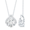 Certified 2 Carat Moissanite Pendant Necklace with Silver Chain