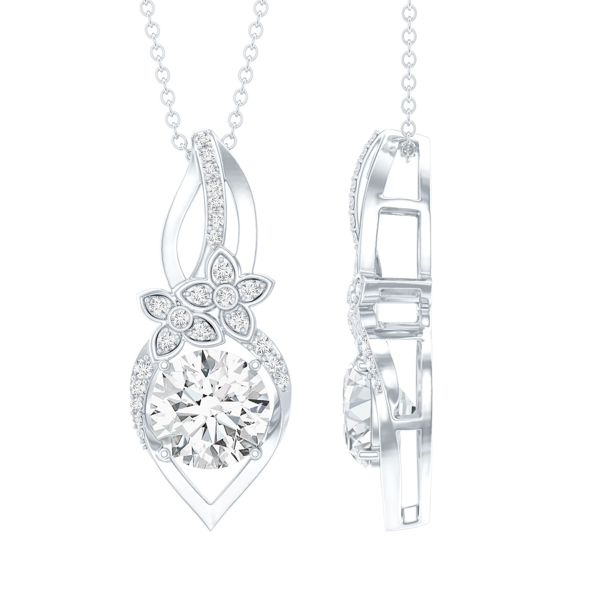 Certified Moissanite Designer Bridal Necklace For Wedding