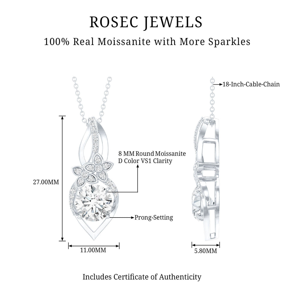 Certified Moissanite Designer Bridal Necklace For Wedding