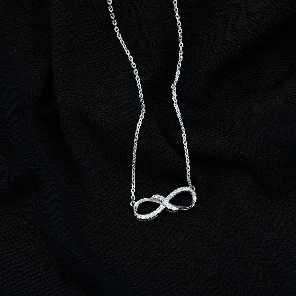 Moissanite Infinity Necklace with Silver Chain