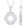 Womens Moissanite Designer Eternity Necklace with Silver Chain