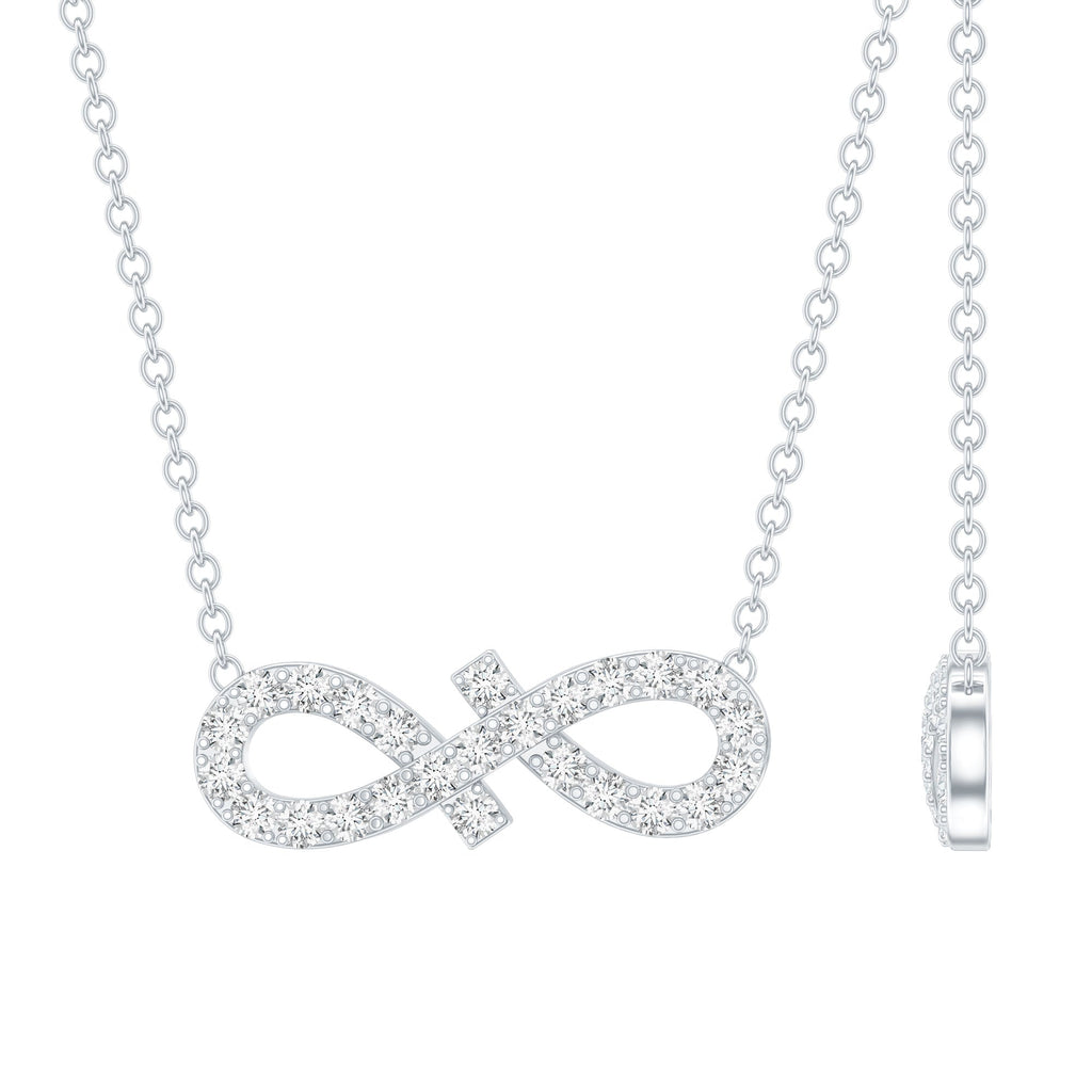 Moissanite Infinity Stackable Necklace in 14K Gold Plated Silver