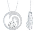 Certified Moissanite Ocean Wave Necklace with Silver Chain