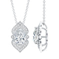 Certified 1.3 Carat Pear Cut Moissanite Vintage Necklace with Silver Chain