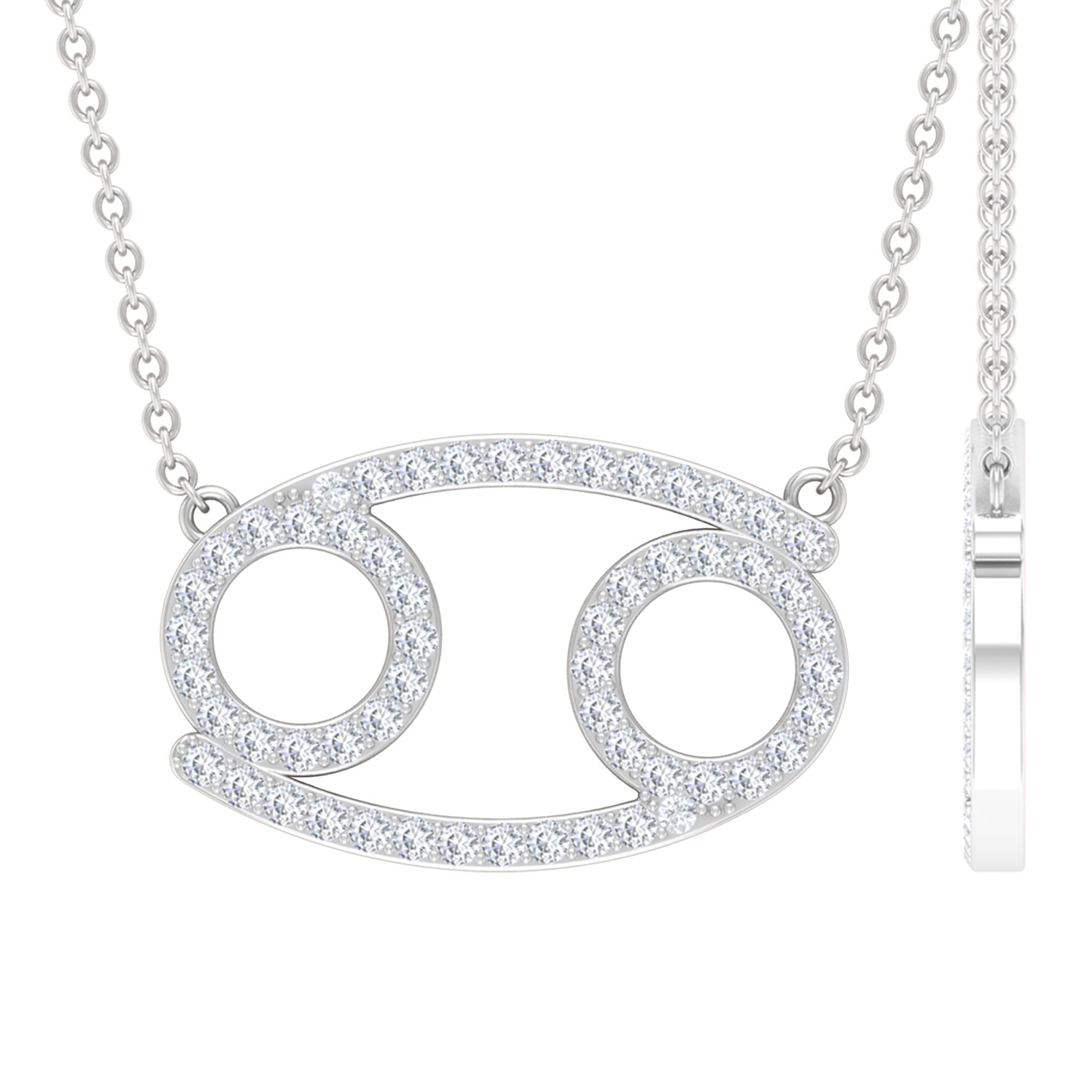 Certified Lab Grown Diamond Star Sign Cancer Necklace