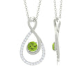 Genuine Peridot and Diamond Infinity Drop Necklace