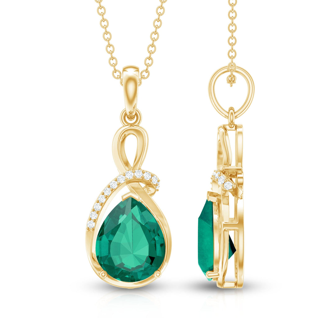 Lab Grown Emerald Diamond Infinity Necklace