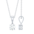 Round Brilliant Cut 5 MM Lab Diamond Solitaire Necklace for Women