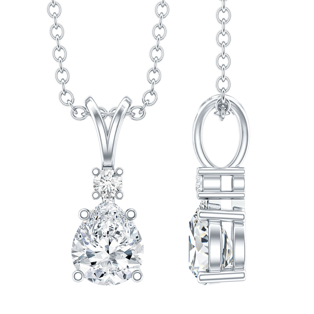 6X5 MM Lab Grown Diamond Teardrop Pendant Necklace