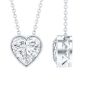 Bezel Set 2 Carat Cubic Zirconia Heart Pendant Necklace with Chain