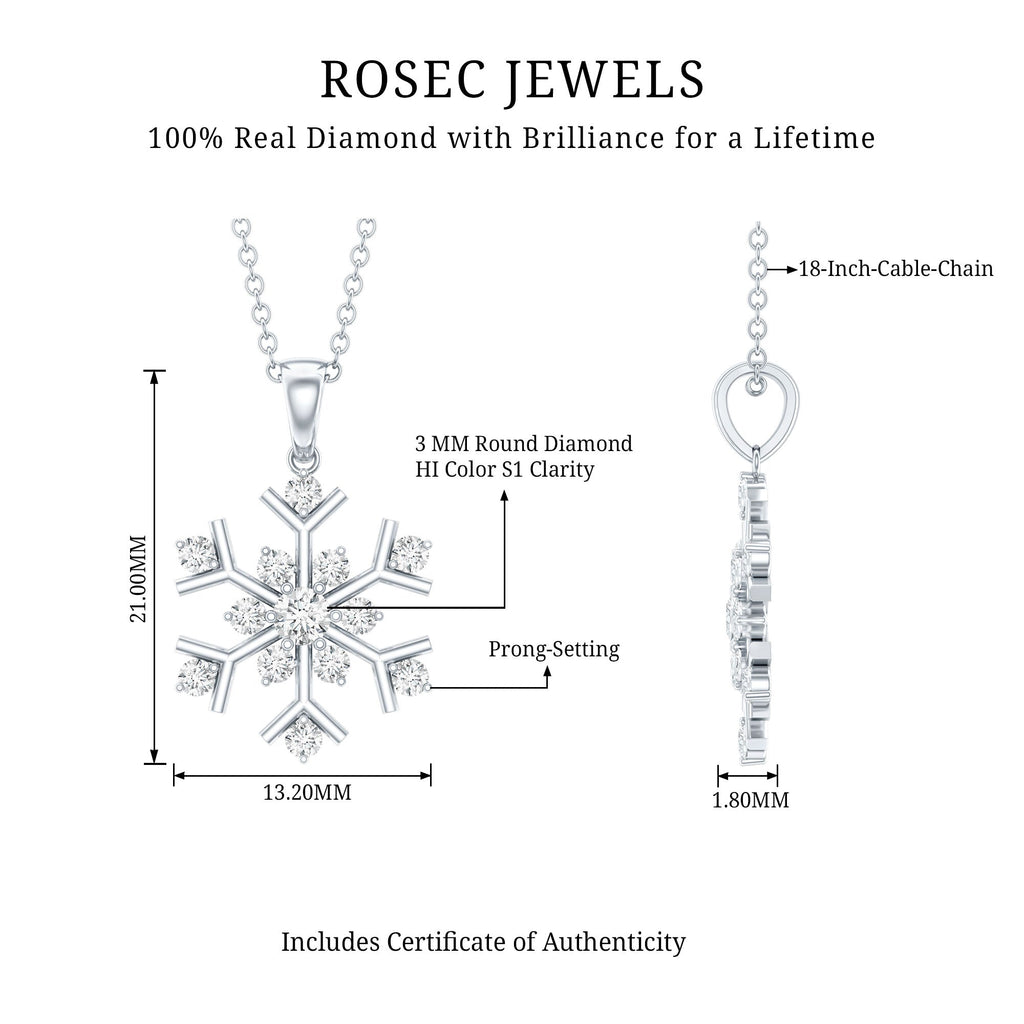 Certified Natural Diamond Christmas Necklace With Chain