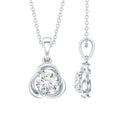 Round Shape Lab Grown Diamond Solitaire Flower Pendant