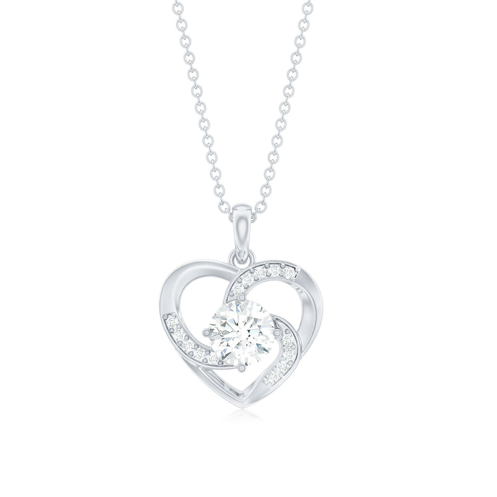 Certified Lab Grown Diamond Solitaire Heart Pendant
