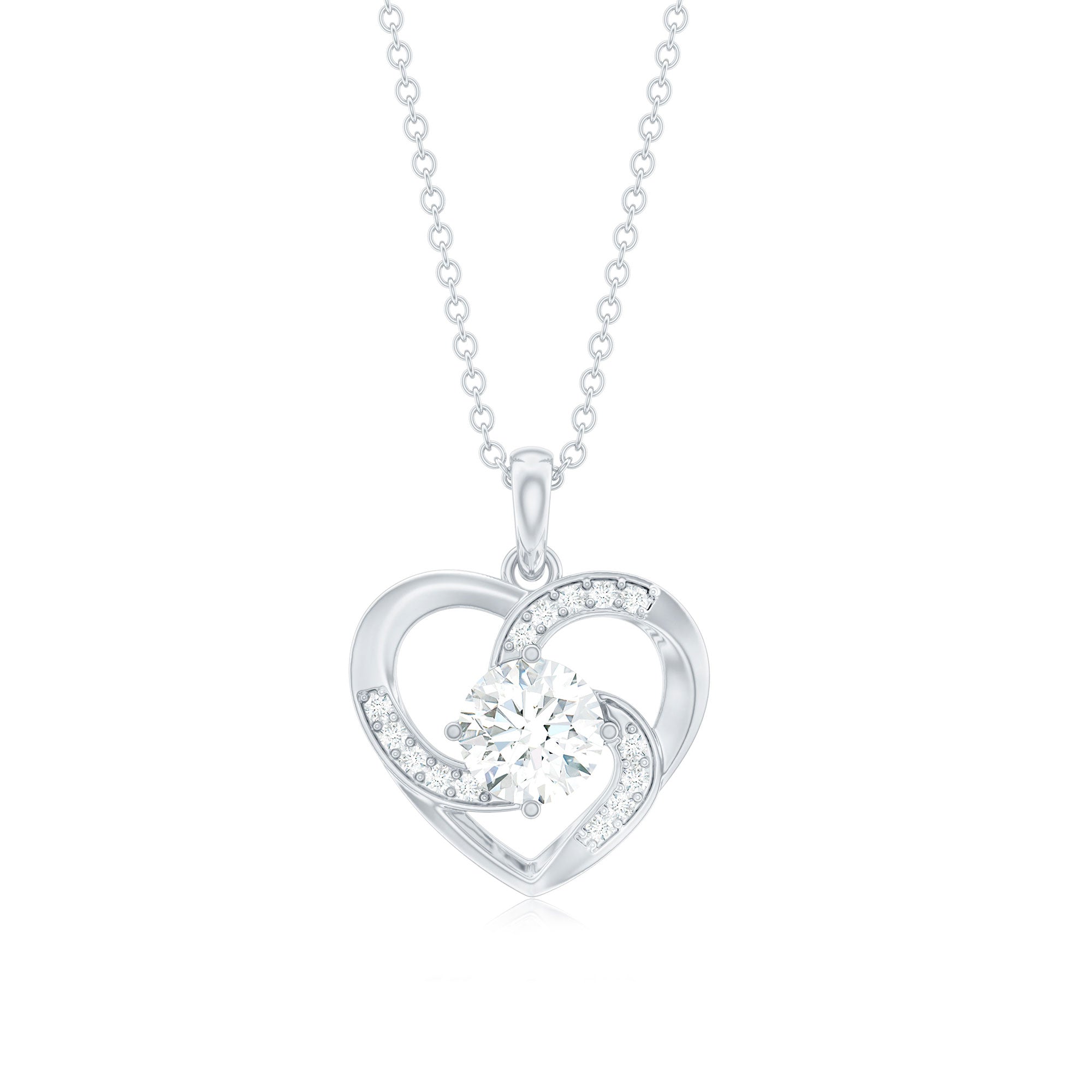 Certified Lab Grown Diamond Solitaire Heart Pendant