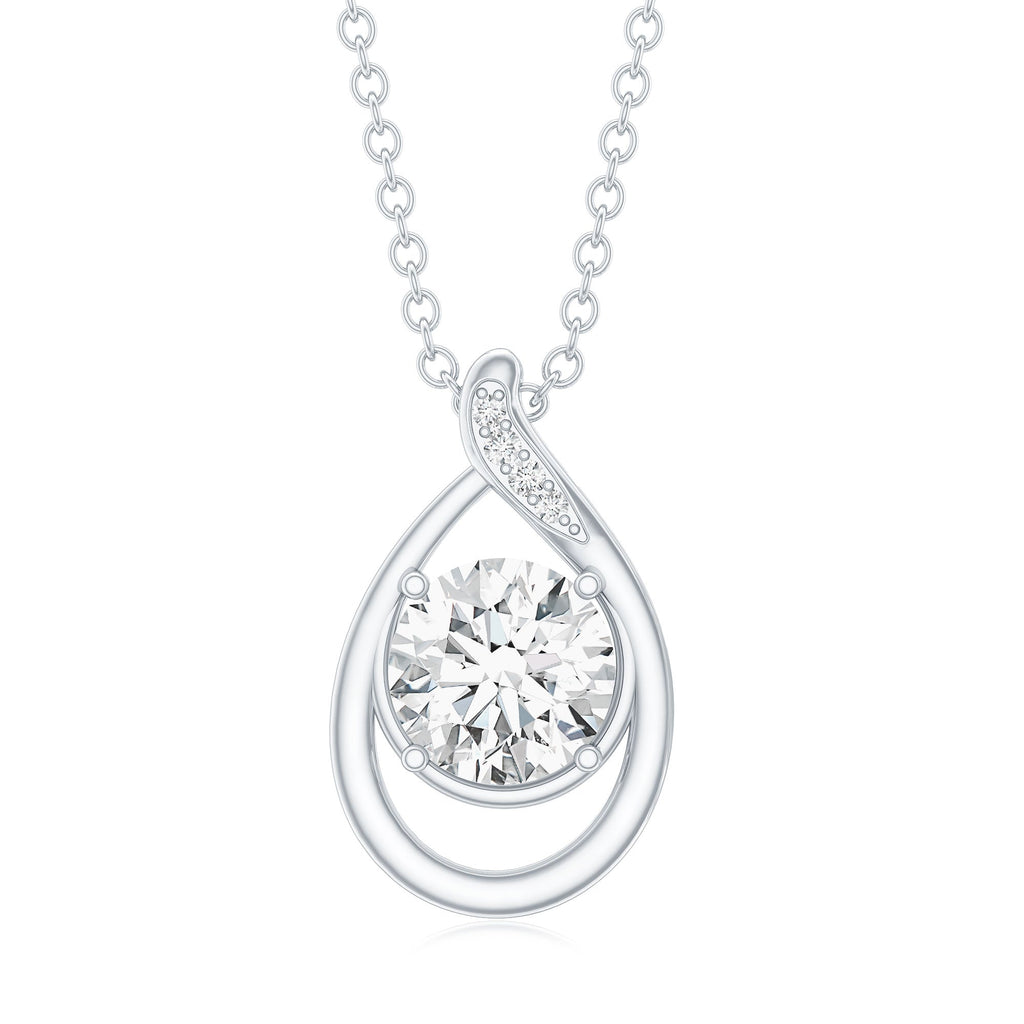 Lab Grown Diamond Teardrop Pendant Necklace
