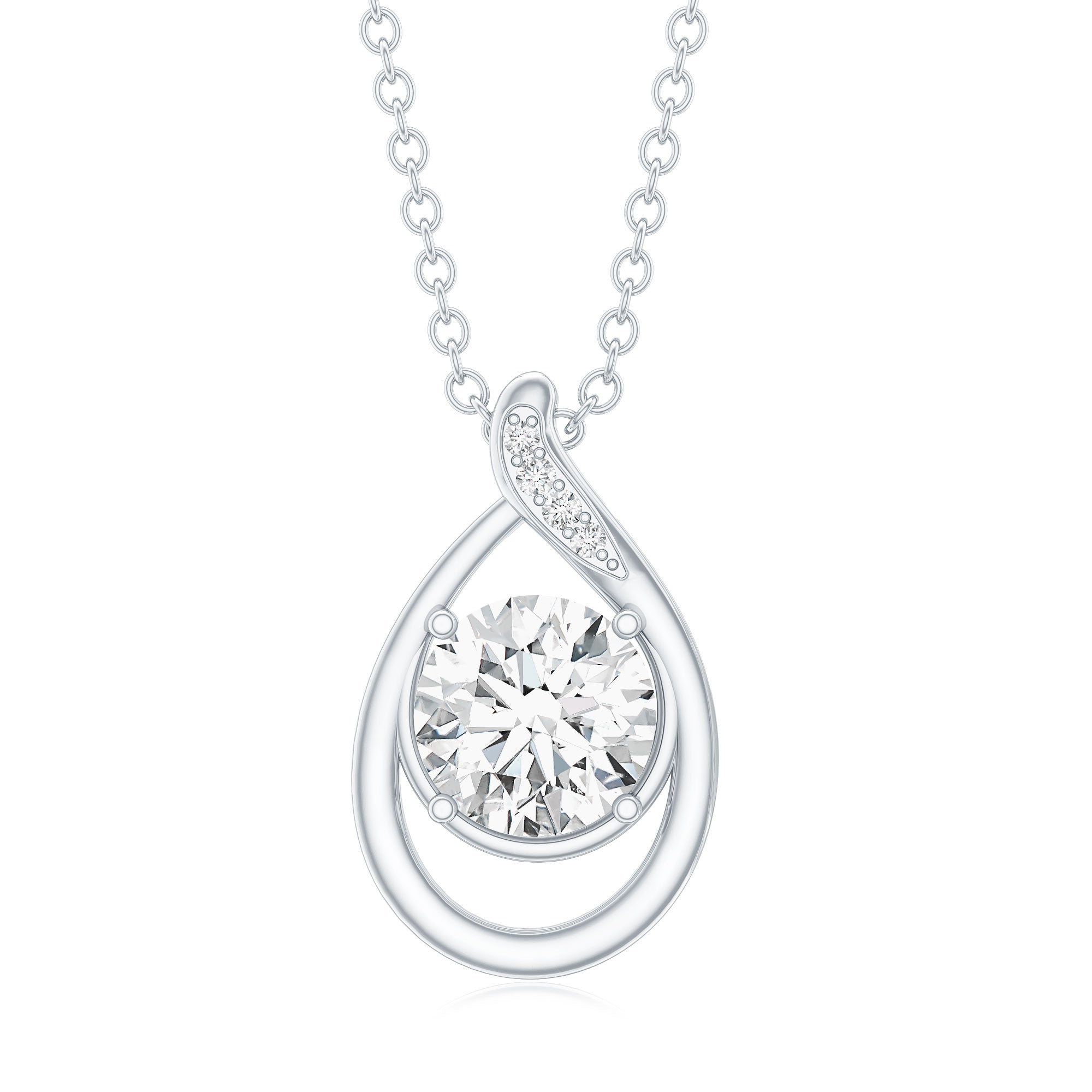 Lab Grown Diamond Teardrop Pendant Necklace