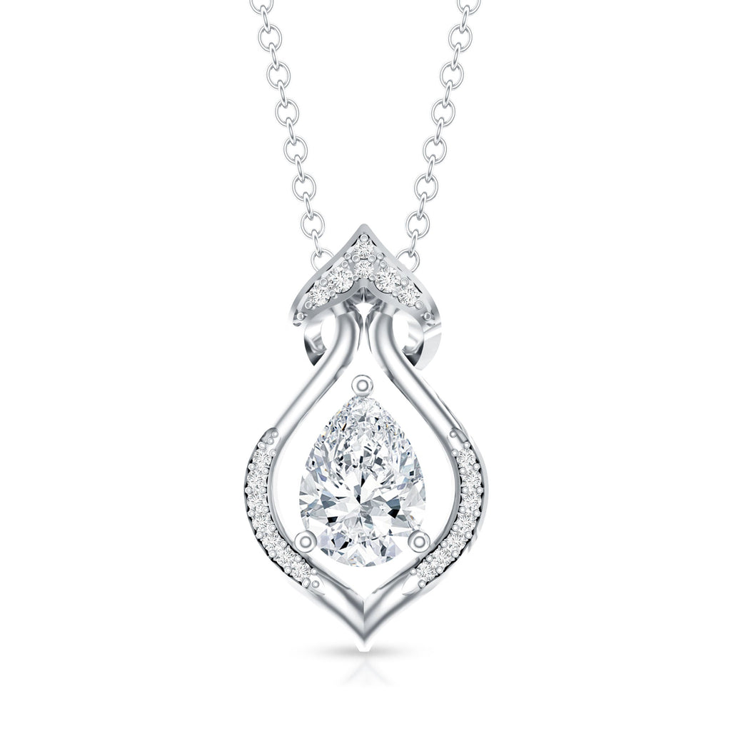 Pear Shape Lab Grown Diamond Bridal Pendant Necklace